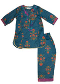 TEAL EMBROIDERED SUIT