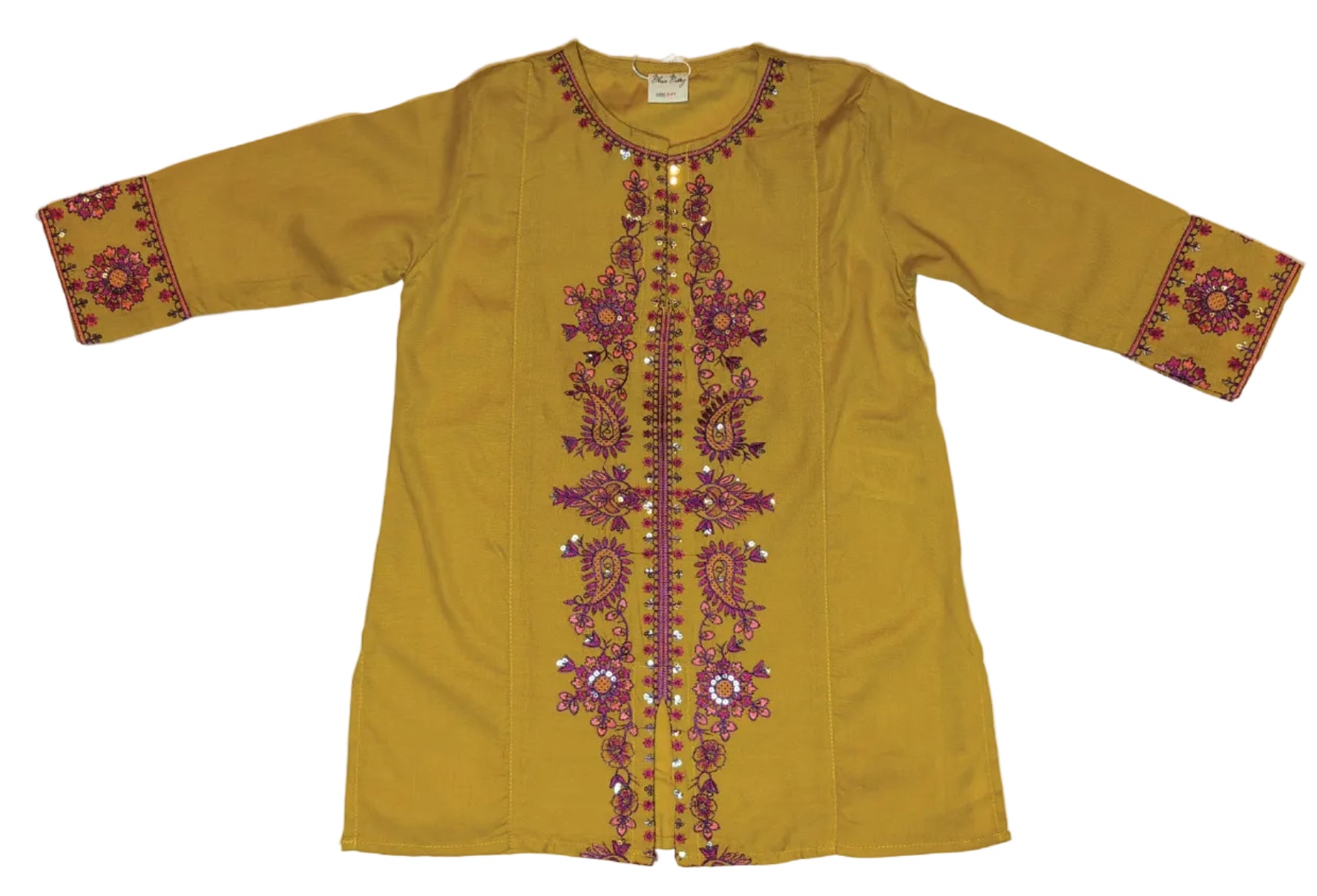 Yellow Embroidery Kurti Pajama (2-Piece)