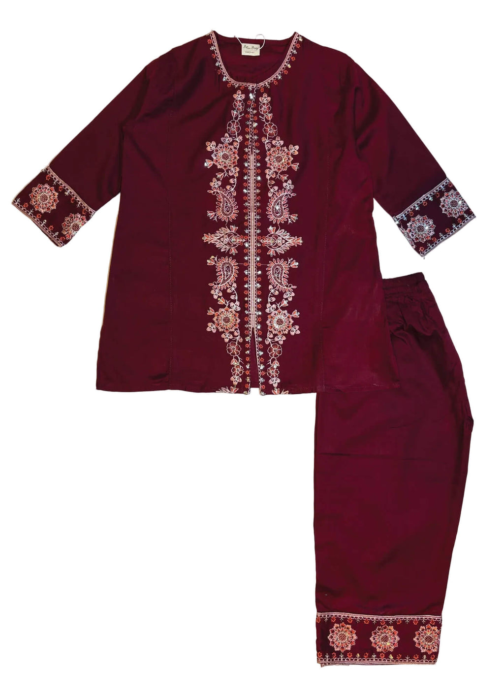 MAROON EMBROIDERED SUIT