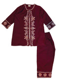 MAROON EMBROIDERED SUIT
