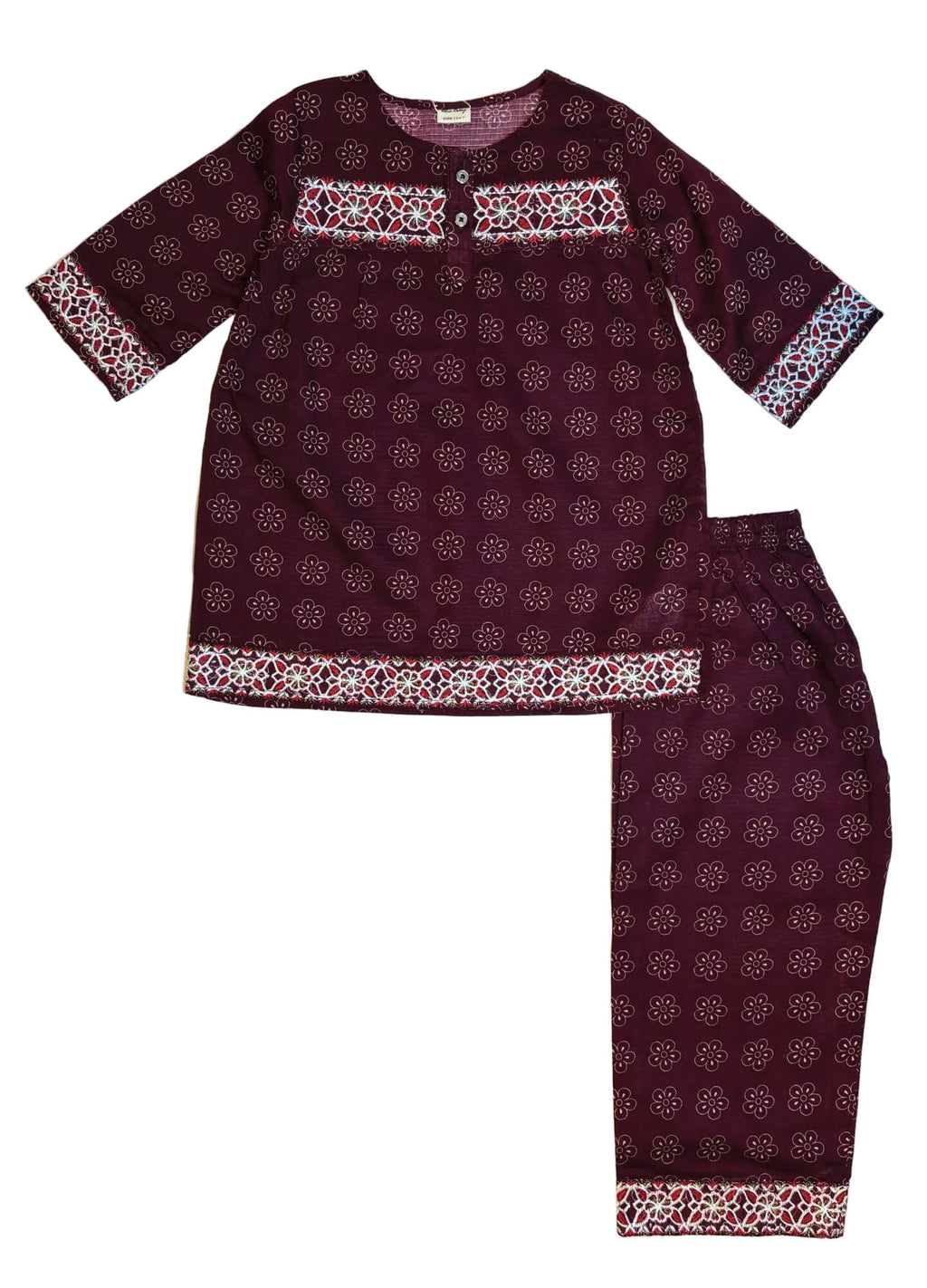 MAROON EMBROIDERED SUIT