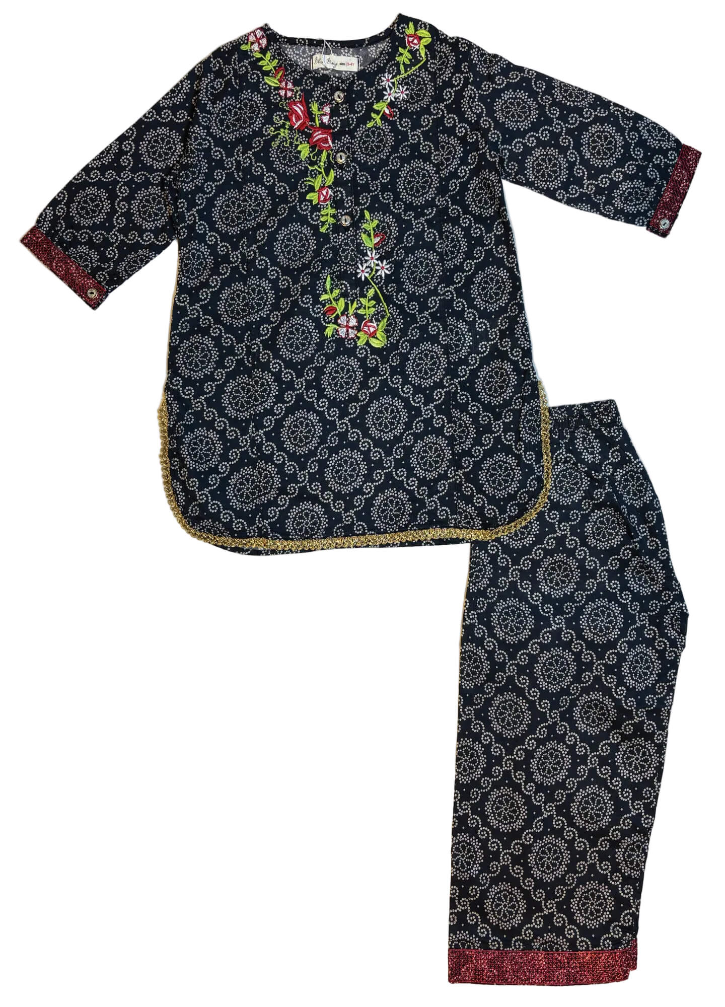 BLACK EMBROIDERED SUIT