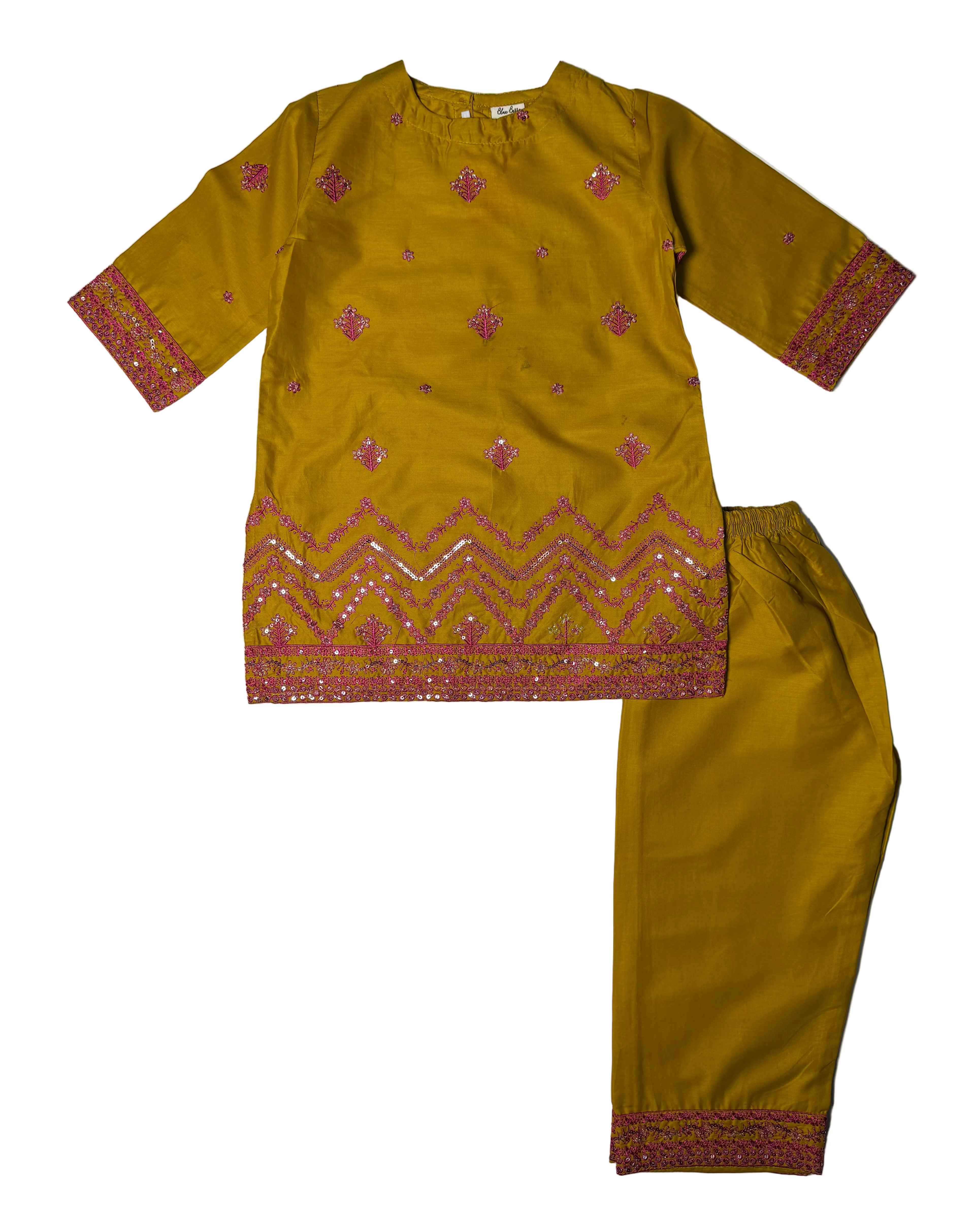 MUSTARD EMBROIDERED SUIT