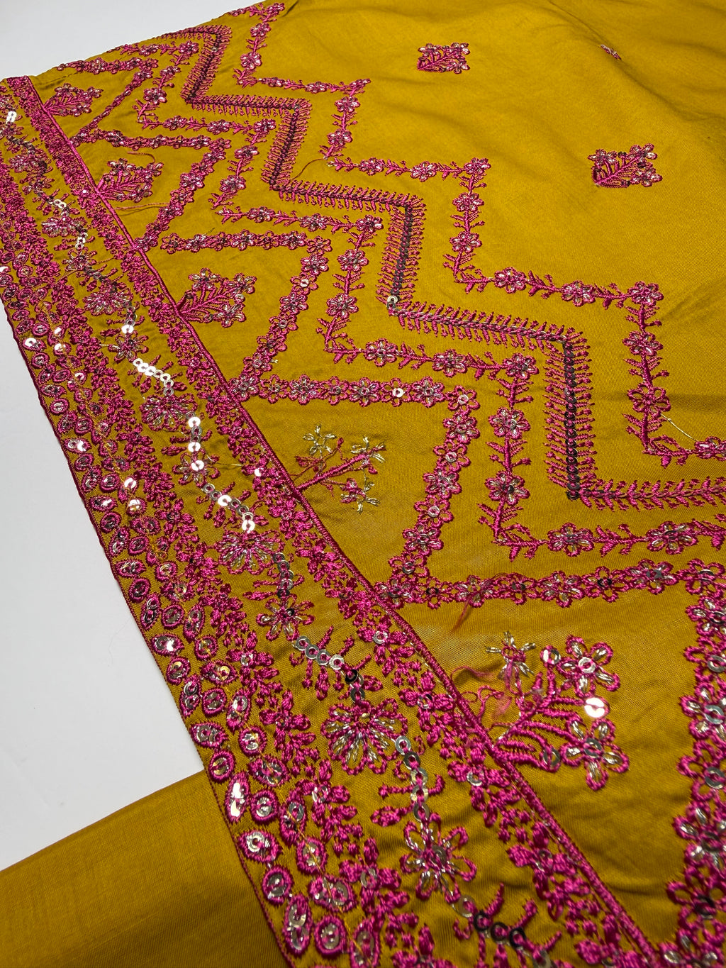 MUSTARD EMBROIDERED SUIT