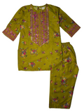 OLIVE GREEN EMBROIDERED SUIT