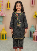 Black Printed & Embroidery Kurti Pajama (2-Piece)